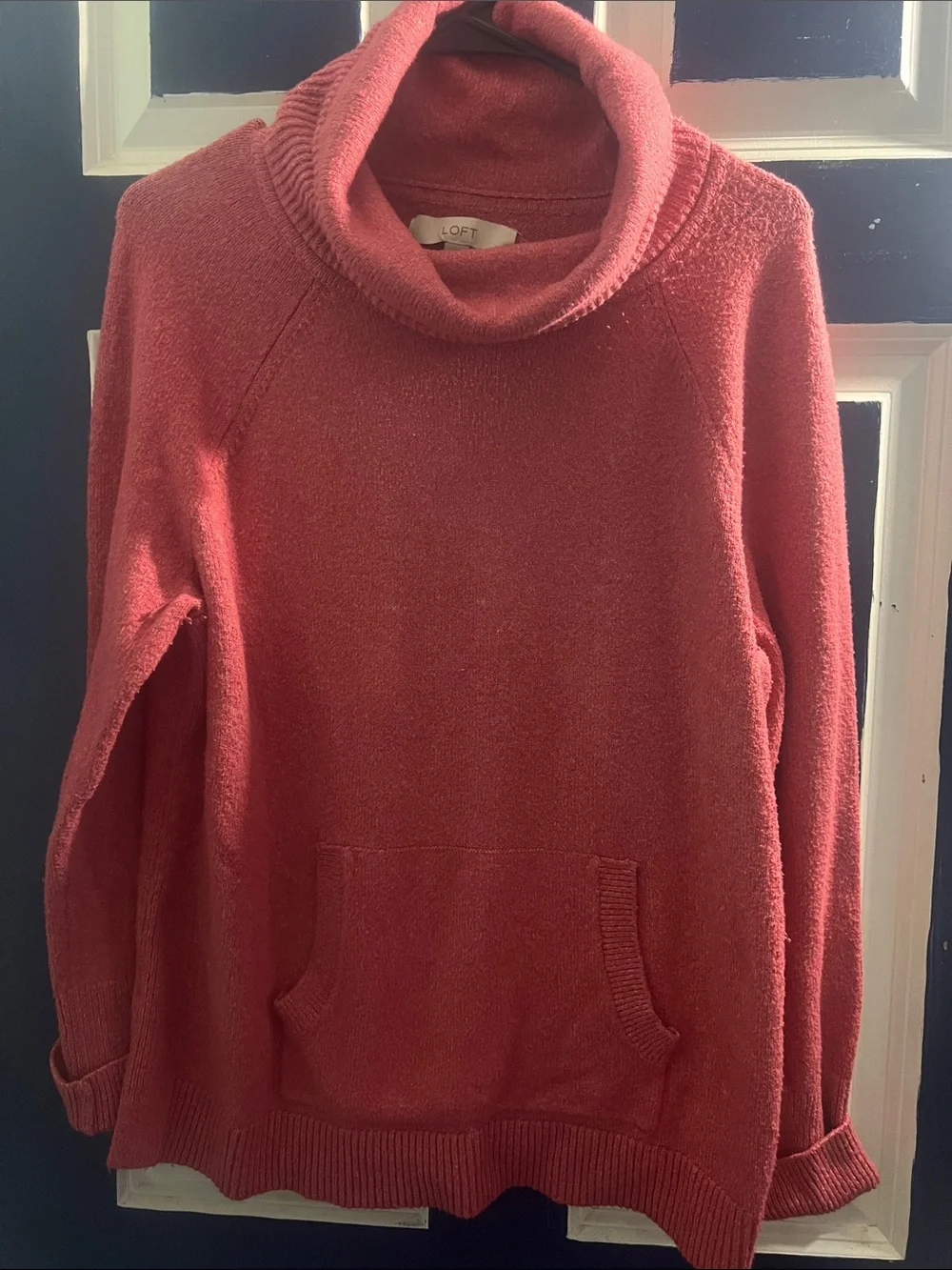 LOFT Coral Cowl Neck Pullover Sweater